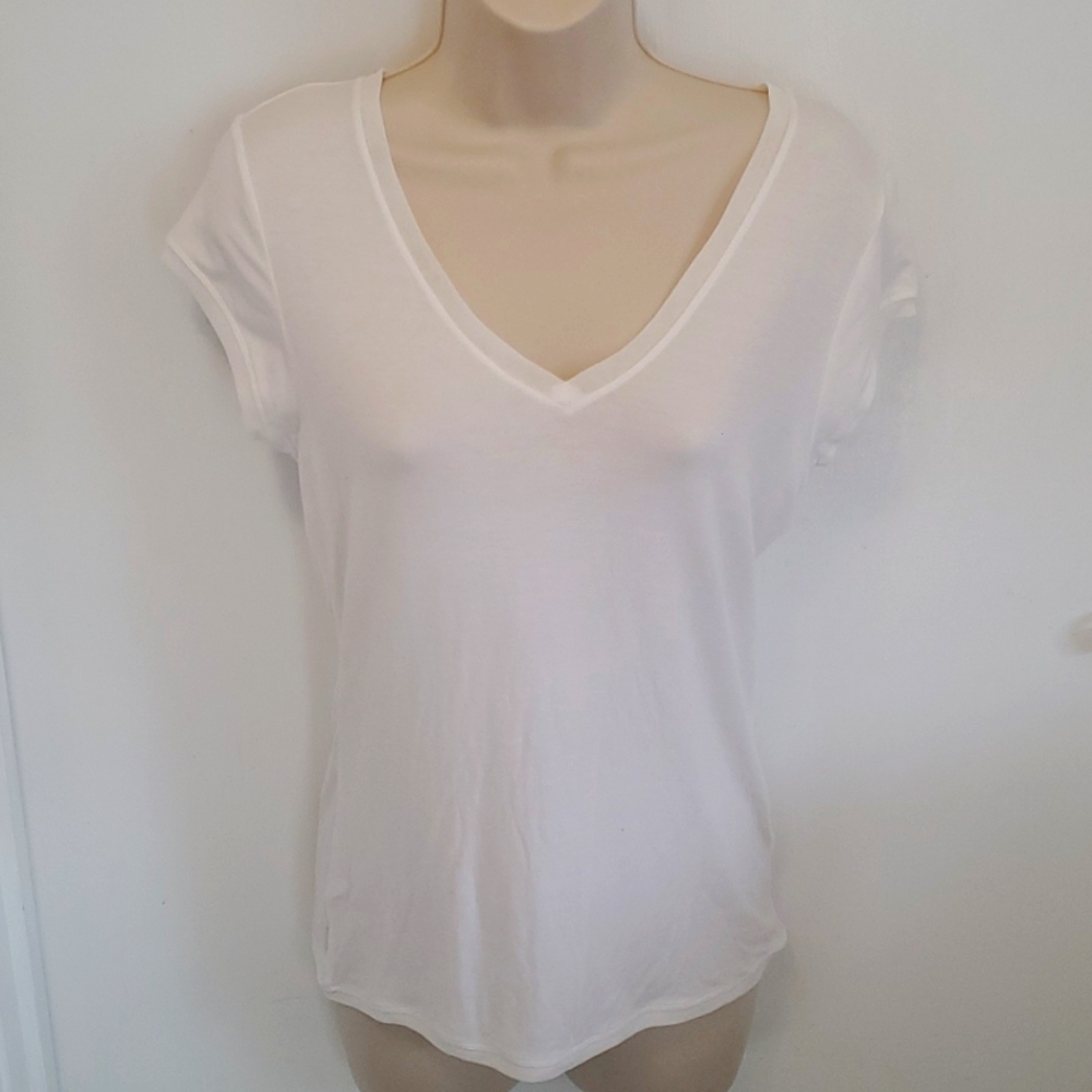 White House Black Market  White T,  size  M